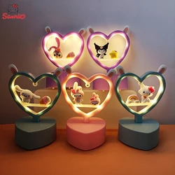 Sanrio Night Light Hello Kitty Cinnamoroll Melody Cute Cartoon Kuromi KT Cat Kids Glow Table Lamp Creative Kawaii Toys Gifts