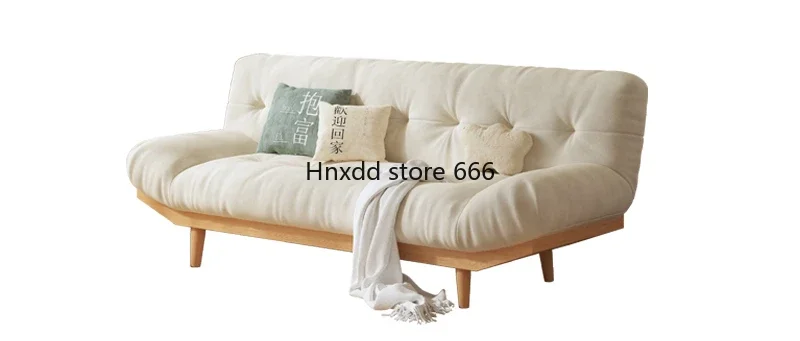 Living room sofa folding dual-purpose solid wood sofa bed