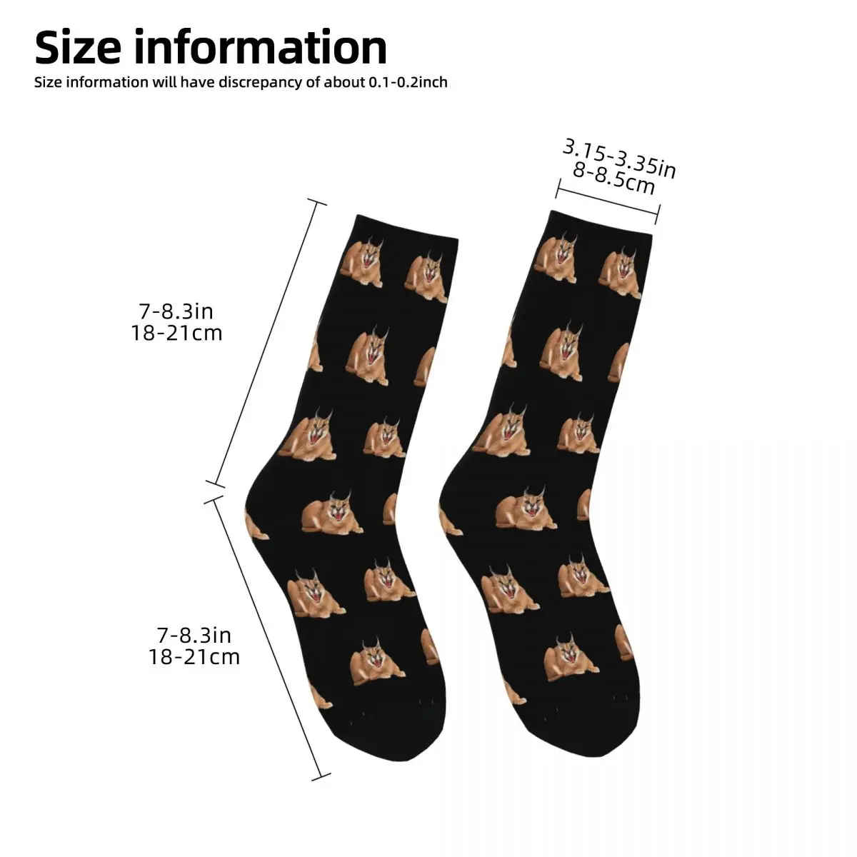 Floppa-Chaussettes longues Animal Cat, Harajuku, Chaussettes toutes saisons, Accessoires pour cadeau d'anniversaire unisexe, Bas de haute qualité