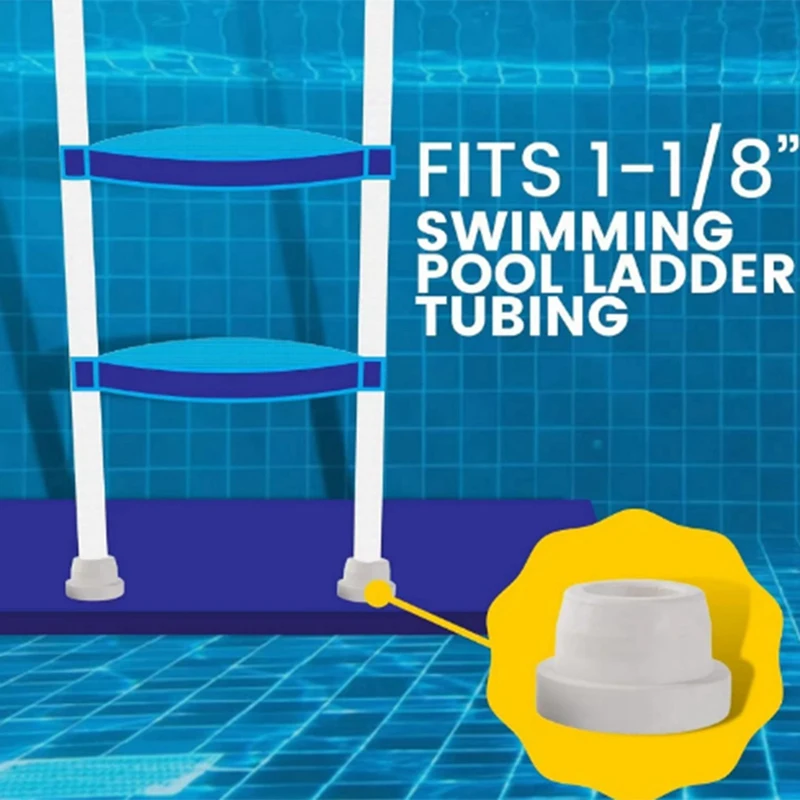 Substituição Piscina Ladder Bumpers, DDV Ground Ladder Bumper Guard para Piscina, Rolhas de borracha, 4pcs