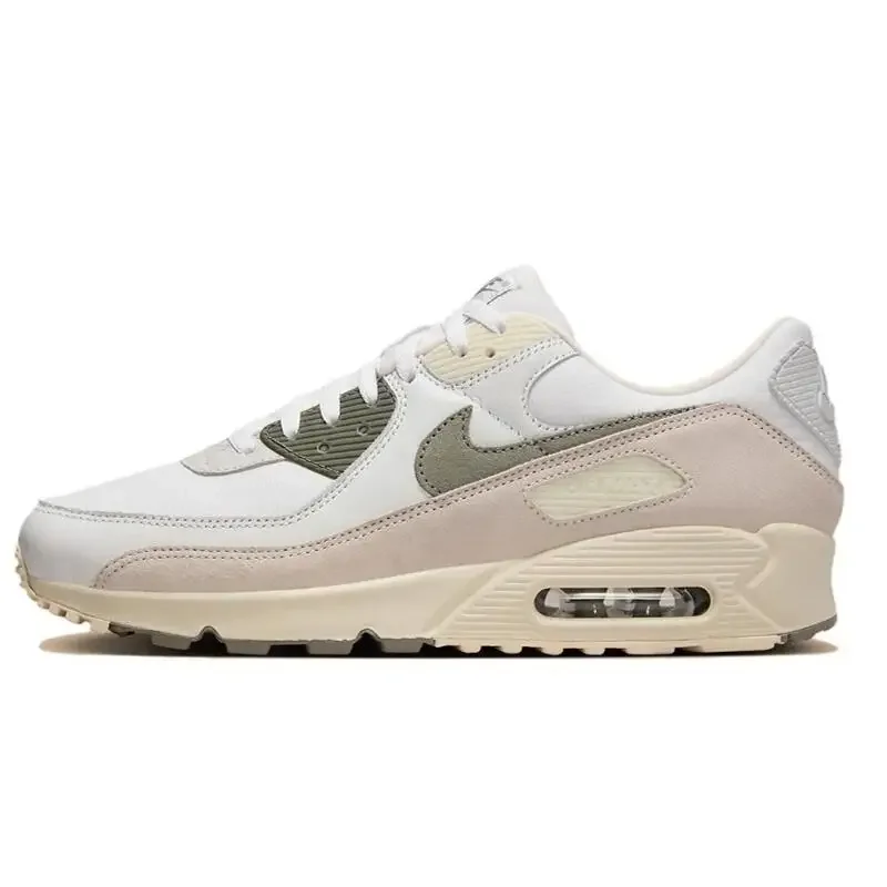 Nike Air Max 90 Suede Canvas Daily Versatile Shock-absorbing and Anti Slip Low Cut Casual Shoes for Men and Women, Gray Purple