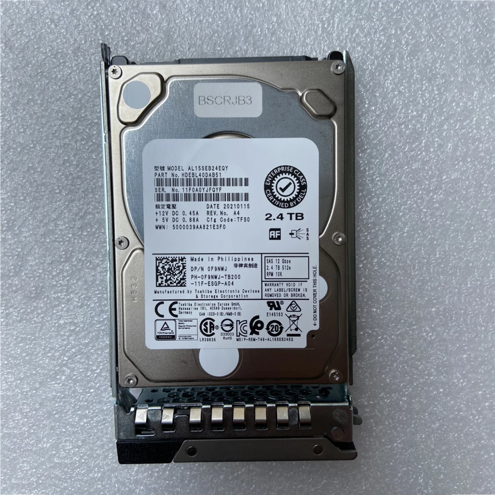 

2,4 ТБ для DELL R730 R740 al15себ 24eqy 2,4 T 10K SAS 2,5 0F9NWJ F9NWJ, серверный жесткий диск