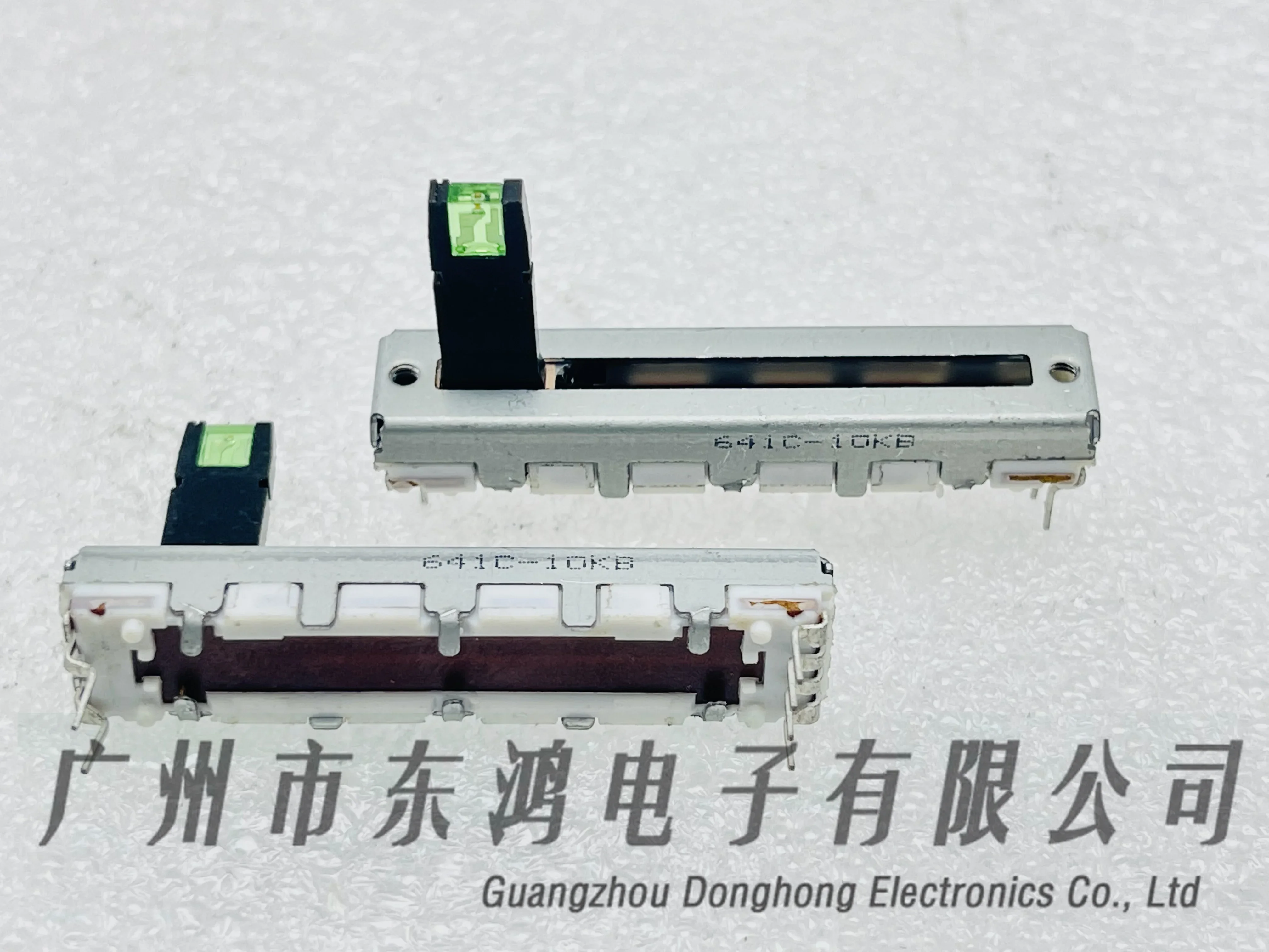 1PCS ALPS RS3011 Single tandem Direct Slip Potentiometer 45mm with green LED light B10K shaft length 15mm
