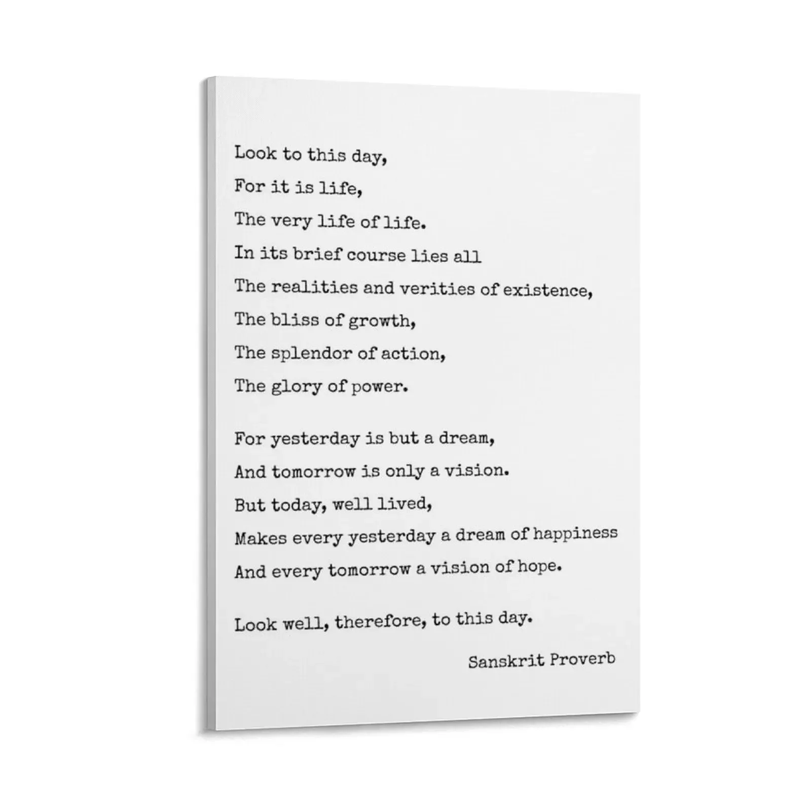 

Look to this day' Inspirational Life Proverb Canvas Painting interior paintings wall decoration paintings