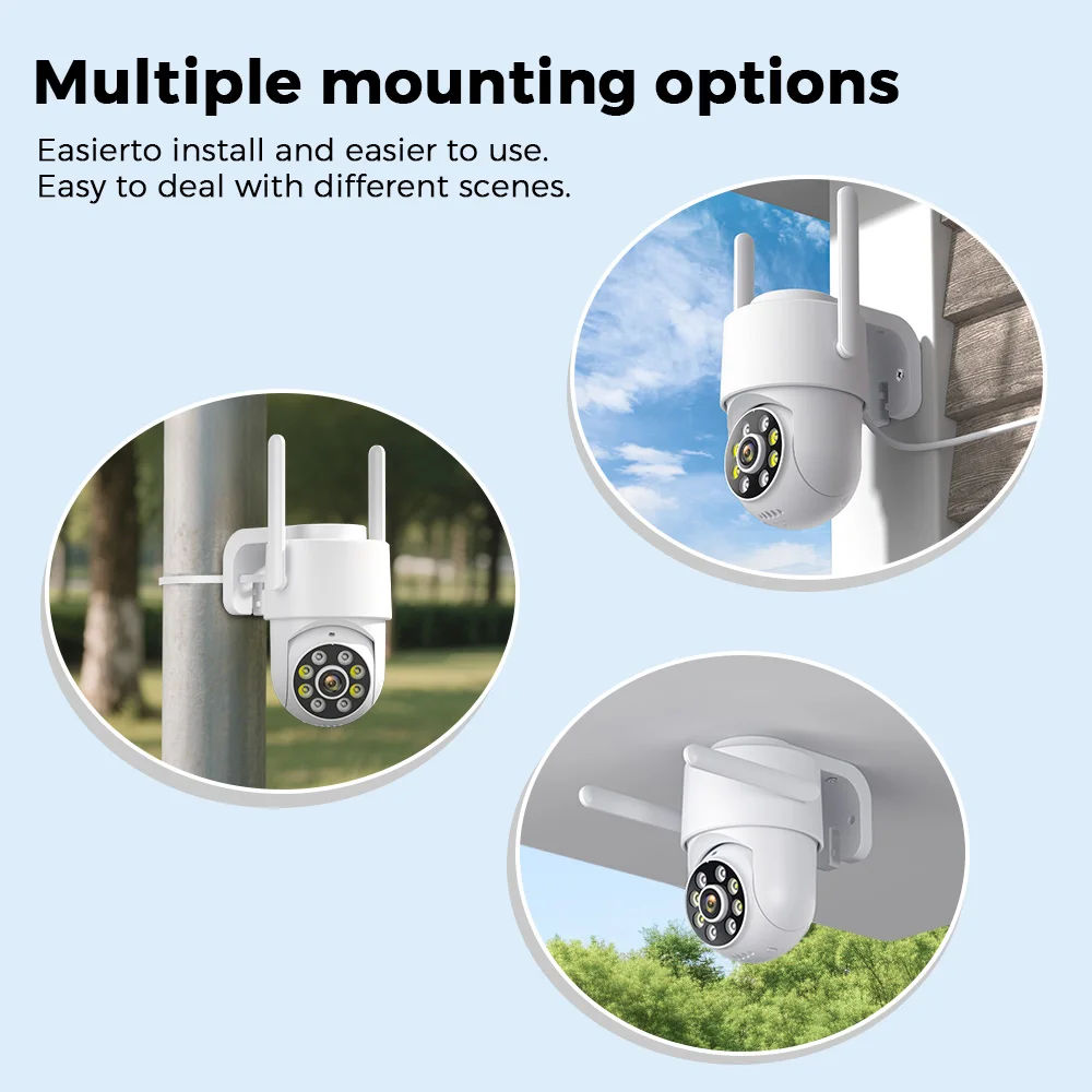 4MP 2K Wifi IP Camera Outdoor with AI Human Detect Auto Tracking Wireless PTZ H.265 P2P Audio 1080P Security CCTV Camera