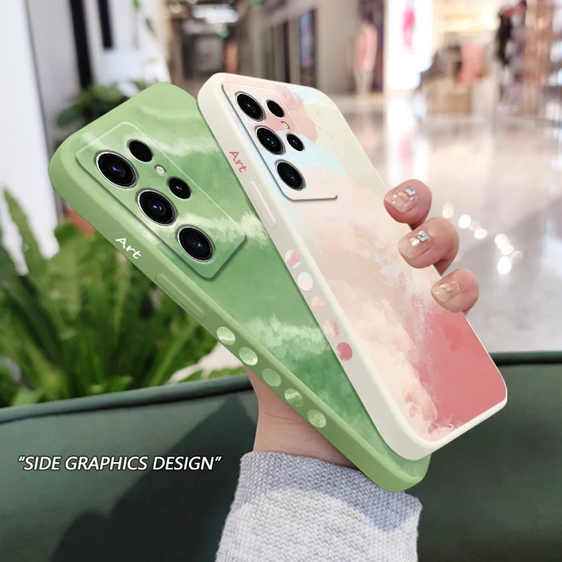 Funda de teléfono con patrones artísticos para Samsung Galaxy S25 S24 S23 S22 S21 S20 Ultra Plus FE Note 20 Ultra 10 9 Plus