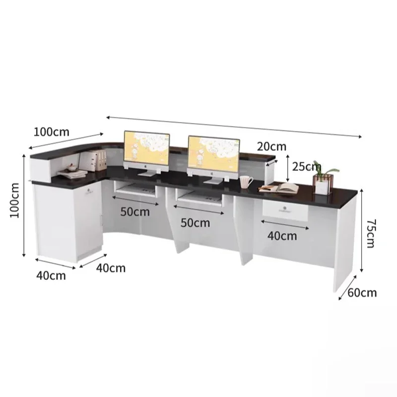 European Simple Desk Table Exquisite Beauty Luxury Storage Reception Desk Modern Fashion Tresen Rezeption Office Furniture