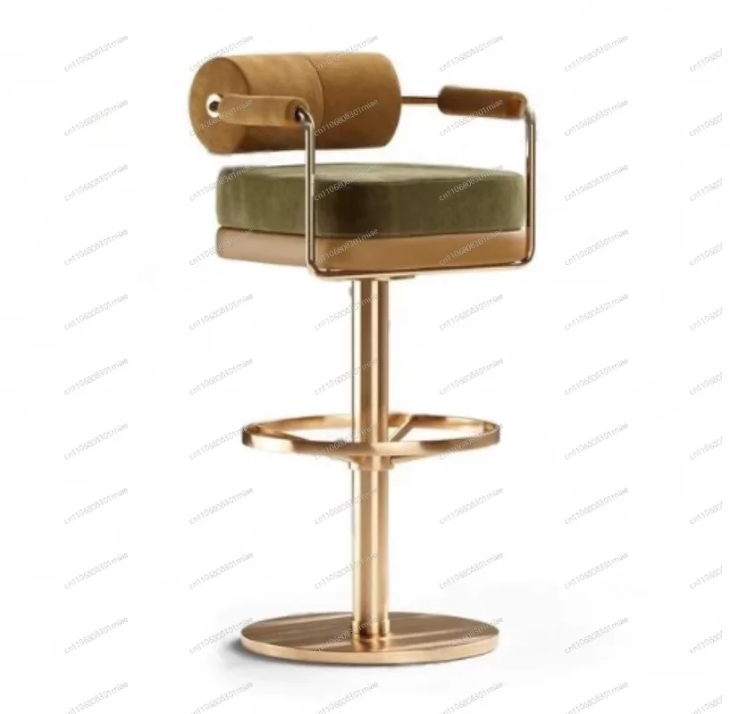 Simple modern light luxury bar chair Nordic rotating bar chair Italian cafe high chair boutique bar stool
