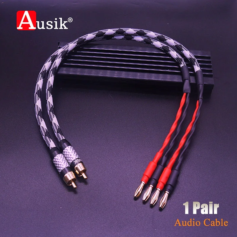 1 çift HIFI RCA 2 muz Canare hoparlör kablosu ses kablosu/0.5m 1m 1.5m 2m 3m 5m / AUSIK AS029