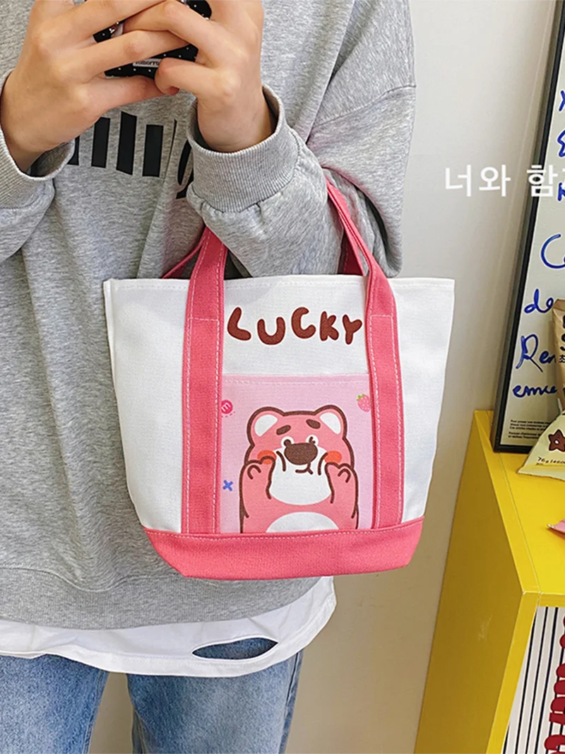 Sanrio New Summer Handbag Kuromi Jade Guigou Canvas Handbag Large Capacity Carrying Book Bag Single Shoulder Bag