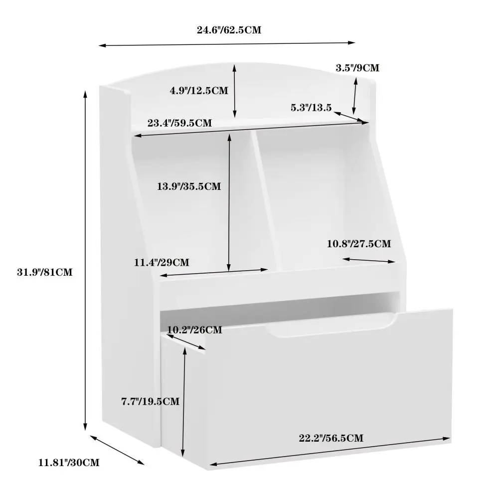 Floor Toy Storage MDF Toy Box With 4 Wheels Shelf Playroom Organization For Kids Boys Girls Nursery Playroom Bedroom