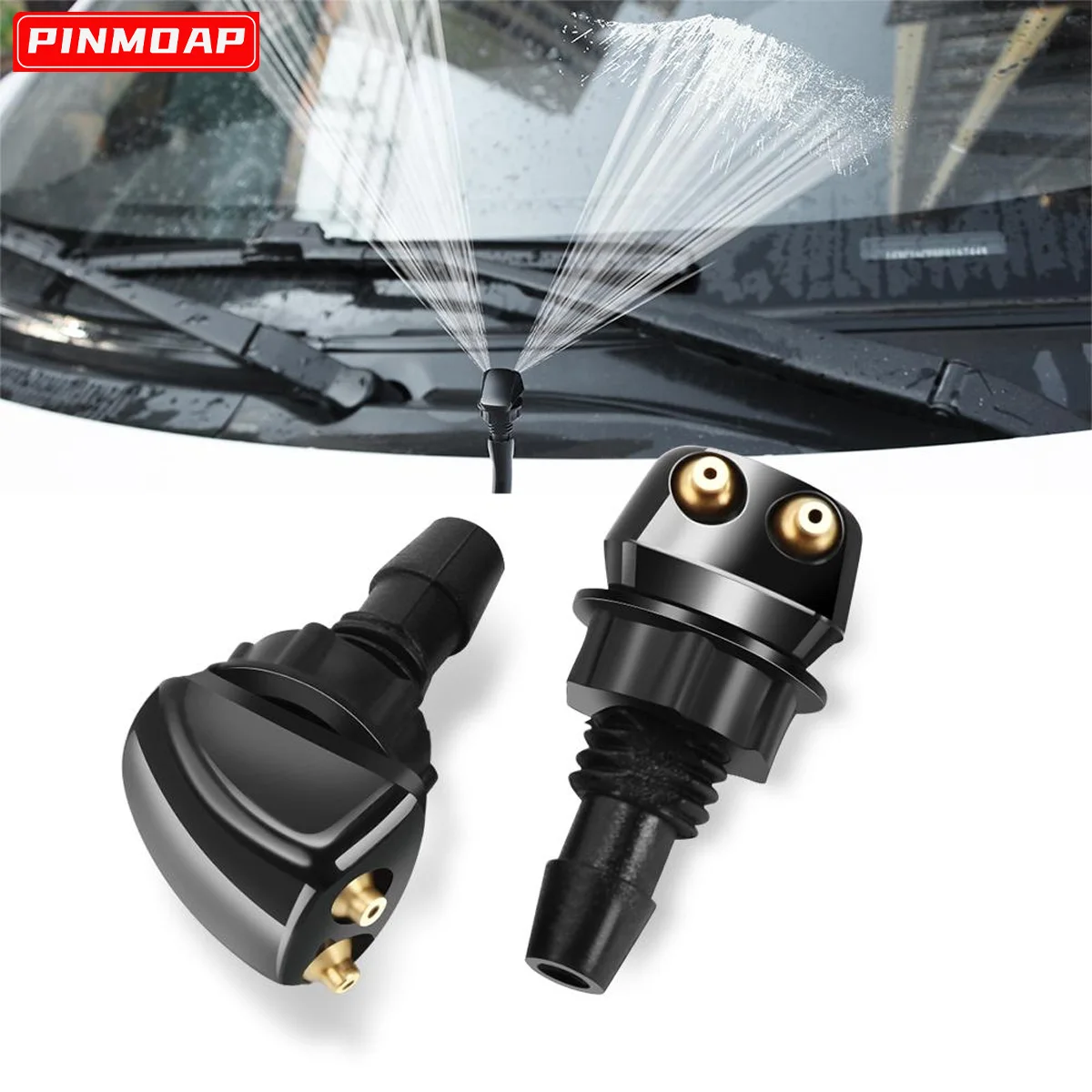 2PCS Auto Wischer Düse Dual Loch Spray Einstellbare Düse Auto Scheibenwischer Reinigung Düse Geeignet Für Die Meisten Auto Spray düsen