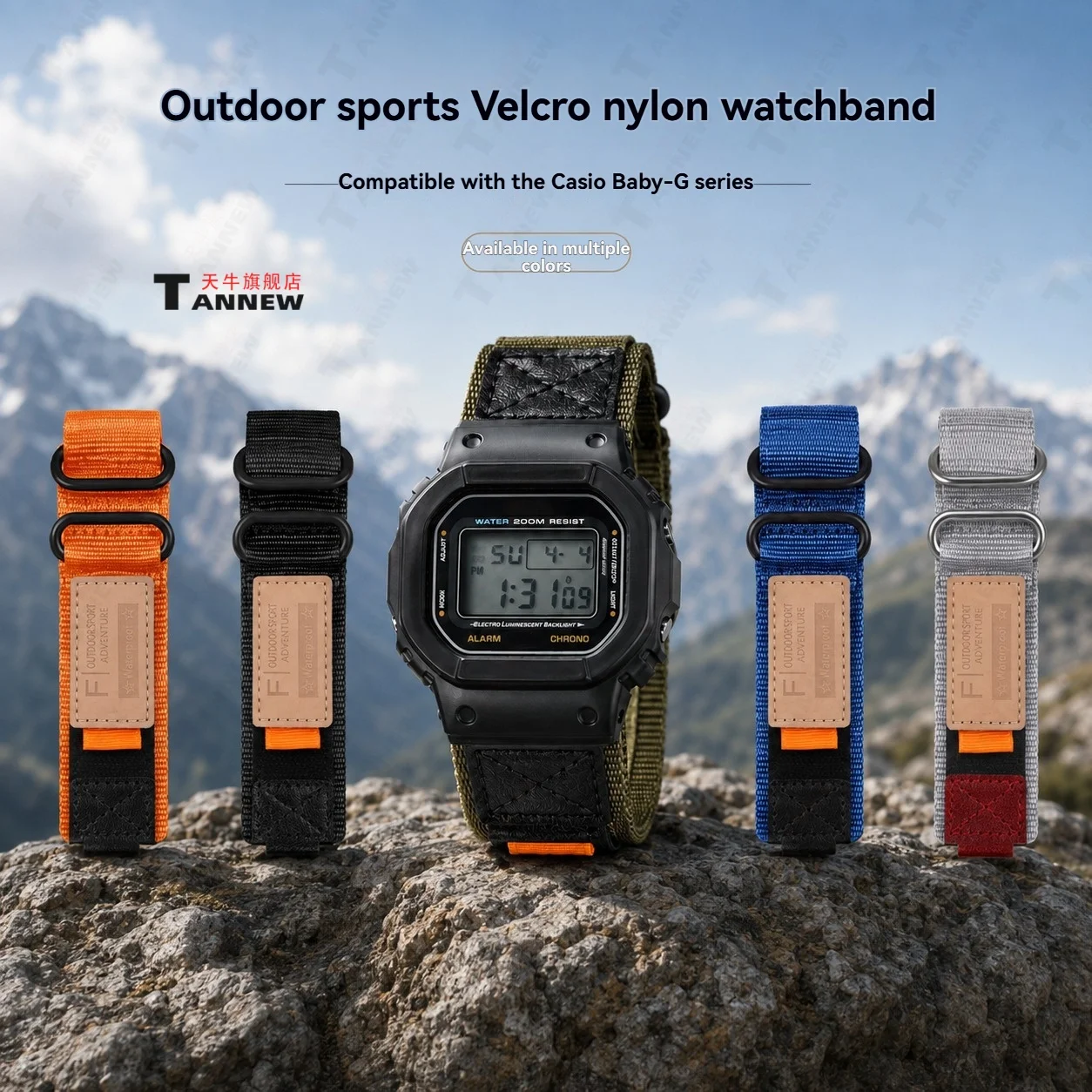 Waterproof Nylon Hook Loop Replacement Watch Strap for Casio G-Shock GA-110 GA-100 DW-5600 DW-9052 GM-2100 GA-2100 Sport Band