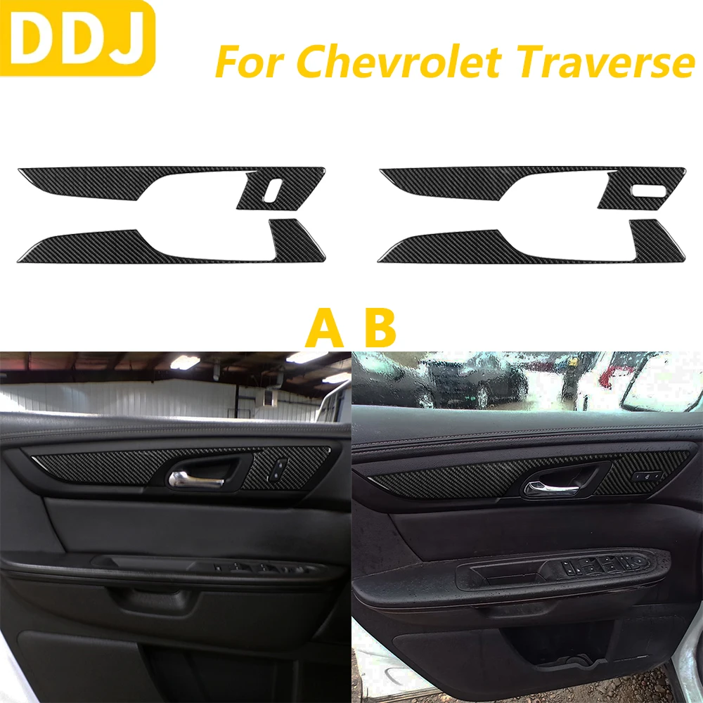

For Chevrolet Traverse 2013-2017 Carbon Fiber Front Door Lock Handle Switch Panel Surround Cover Trim Car Accessories Sticker