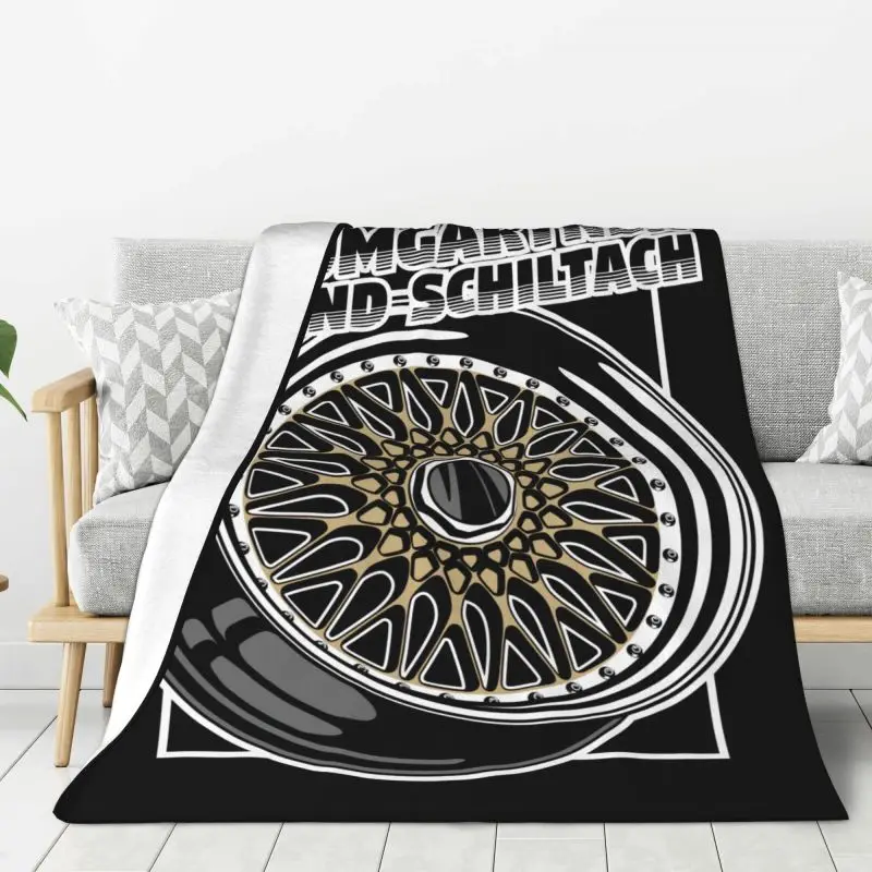 Custom Bbs Racing Rims Blanket 3D Printed Soft Flannel Fleece Warm Throw Blankets for Car Bedding Sofa Quilt