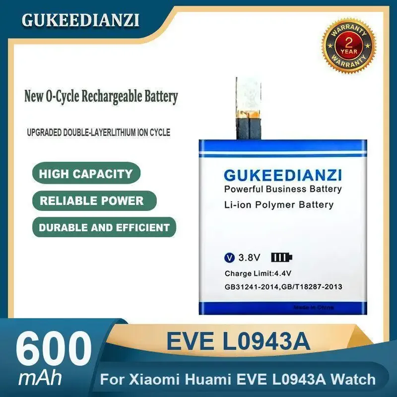 

High Capacity 600mAh EVE L0943A Smartwatch Battery For Xiaomi Huami EVE L0943A Watch
