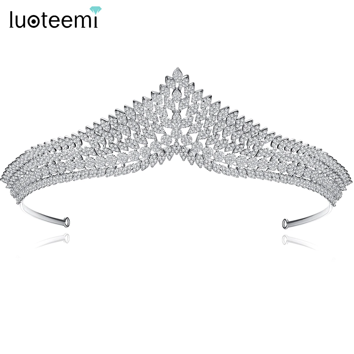 

LUOTEEMI Hair Accessories Shining CZ Stone Princess Crown Bridal Crystal Tiaras Hairwear for Women Wedding Birthday Prom Gifts