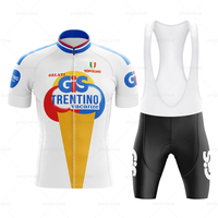 Gis Retro Cycling Jersey Set Classical Bicycle Suit Bike Short Sleeve Men Bib Shorts Triathlon Clothes Por team  Factory Gel