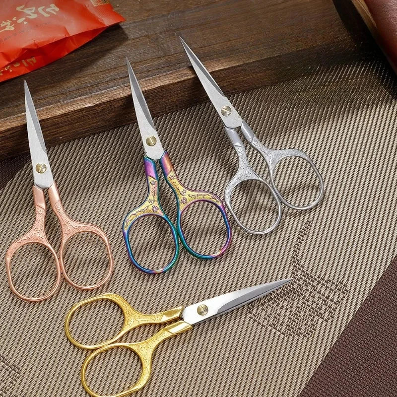 Retro Zakka Stainless Steel Vintage Scissors Sewing Grooming Fishing Cutter DIY Embroidery Cross-stitch Yarn Thread Tools Shears