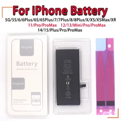 Batería de teléfono para Apple, para IPhone 5S SE/2/3, 6, 6s, 6p, 6sp, 7, 7p, 8 Plus, X, Xr, Xs Max, 11, 12 Mini, 13 Pro, 14, 15 Plus