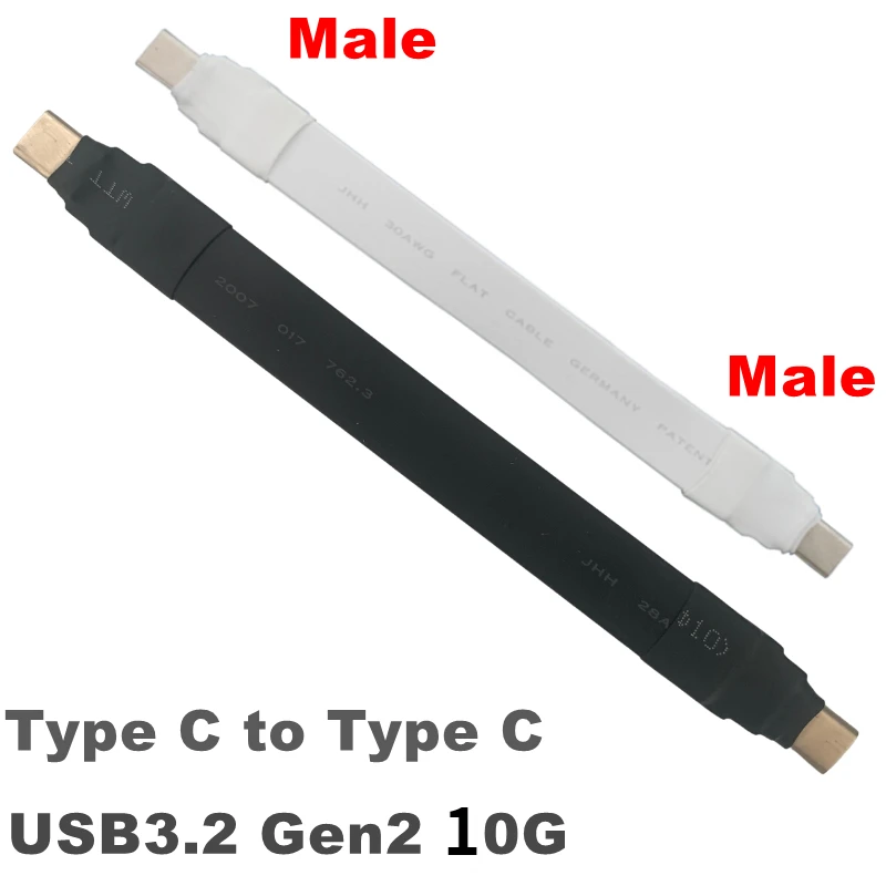 2022ใหม่สีดำ/สีขาว USB 3.2ประเภท C สายเคเบิลขยาย Gen2x2 10G PD สายดาต้าที่ชาร์จแบบเร็ว24 Pin ชาย/ชาย USB 3.2 USB-C 3A