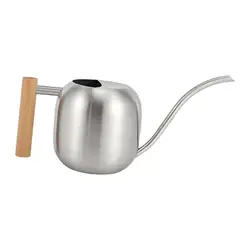 1.2L Mini Watering Can Wooden Handle Modern with Long Spout Small Watering Can