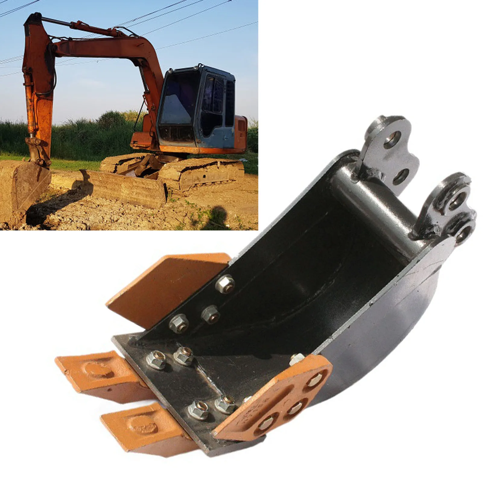 ถังขุดขนาดเล็กโลหะป้องกันการสึกหรอ ถังขุดแบคโฮเหล็กอัลลอยด์ที่มีประสิทธิภาพ ขนาดกะทัดรัดสำหรับระบบระบายน้ำ