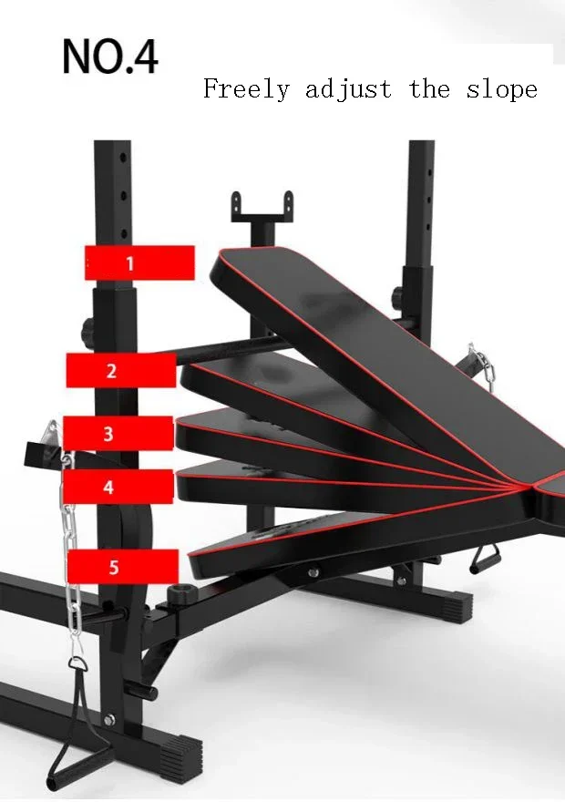 Multi-Function Barbell Weight Lifting Power Rack Adjustable Bench Gym Fitness Equipment Strength Dumbbell Bench