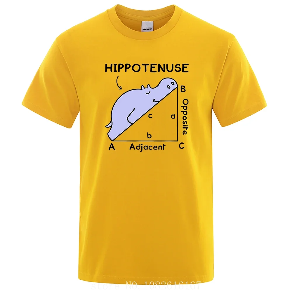 Trigonometric Functions Cotton Short Sleeve Streetwear T-shirt Hippotenuse Opposite Adjacent Funny Printed Men Women T Shirts