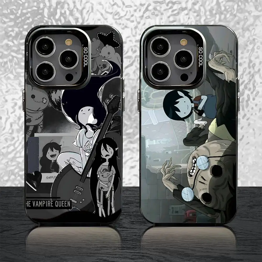 

Marceline A-Adventure T-Time Phone Case For iPhone 16,15,14,13,12,11,Pro,Max,Plus,Mini,SE Black Candy Matte Shockproof Cover