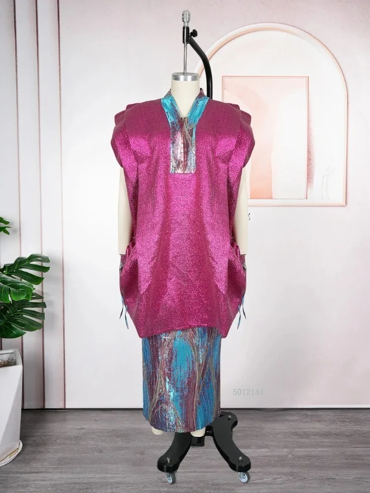 

African Clothes for Women 2 PCS Sets Tops And Skirts Suits Dashiki Ankara Outfits Gown Plus Size Wedding Party Dresses