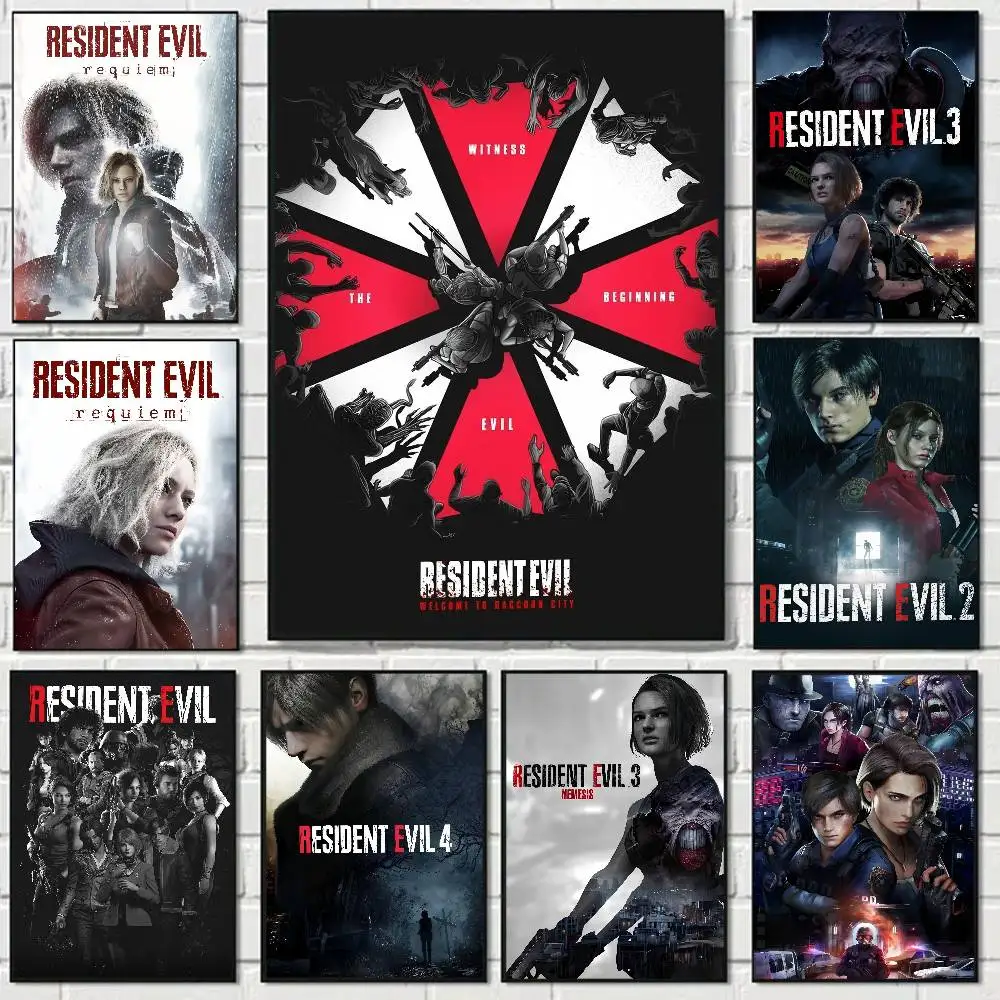 Resident Evil Vintage Poster, Selbstklebende Kunstdrucke, Wandposter, Wandsticker