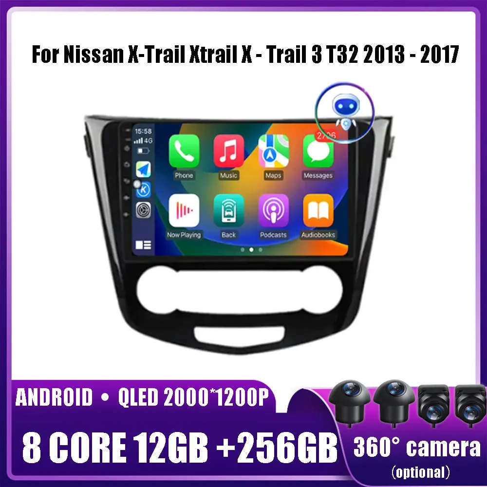 

Android 14 for Nissan X-Trail Xtrail X - Trail 3 T32 2013 - 2017 Car Multimedia Player Head Unit Stereo GPS Navigation WIFI DVD