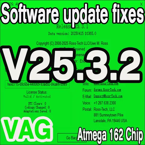 업데이트 소프트웨어 VCD-S 2025 VAGOM OBD2 스캐너 VAG HEX V 2 USB 인터페이스 (폭스바겐, 아우디, 스코다, 세아트용) 무제한 VIN 지원 다국어 도구