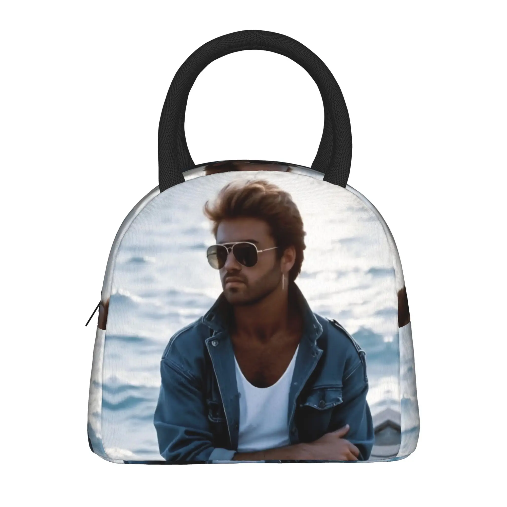 George Michael Cool Singer Thermal Insulated Lunch Bags for School  Portable Bento Box Men Women Cooler Thermal Lunch Boxes