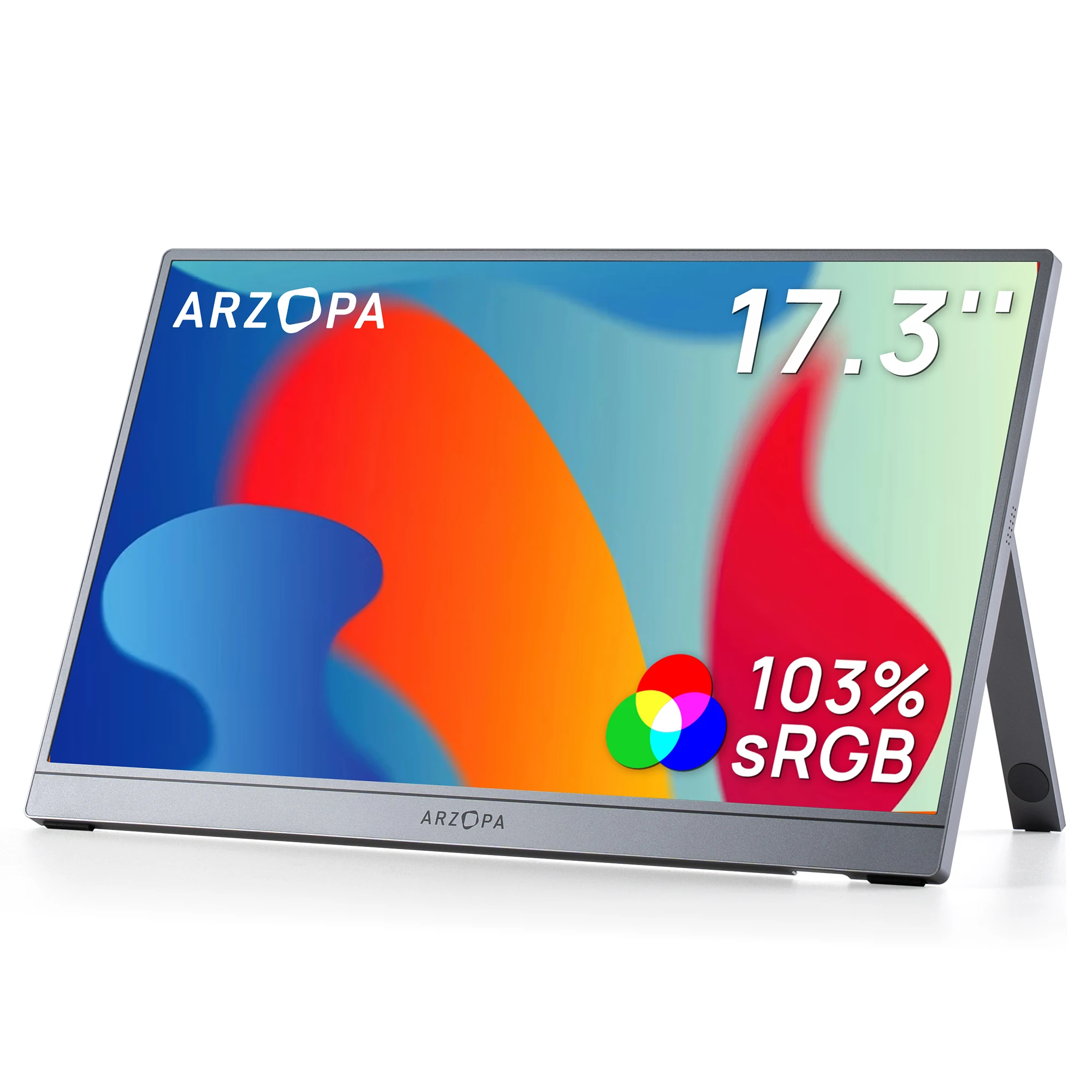 ARZOPA 17,3'' 1080P IPS Tragbarer Gaming-Monitor HDMI USB Tragbarer Monitor Space Z1C Plus für PS4/5 Steam Deck Switch PC Mac