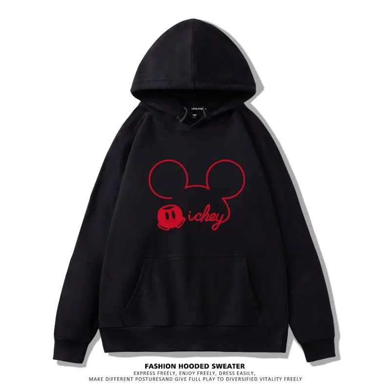 Mickey Mouse 2025 été hommes mode pull à capuche ample-ajustement dessin animé-à motifs décontracté rue-Style usage quotidien