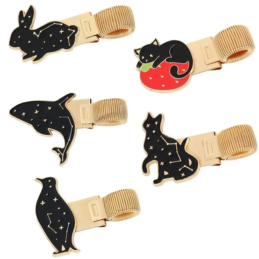 

Металлический держатель для ручек в виде животных, пружинный зажим для ручек, предотвращающий потерю, с надежным креплением, канцелярские принадлежности