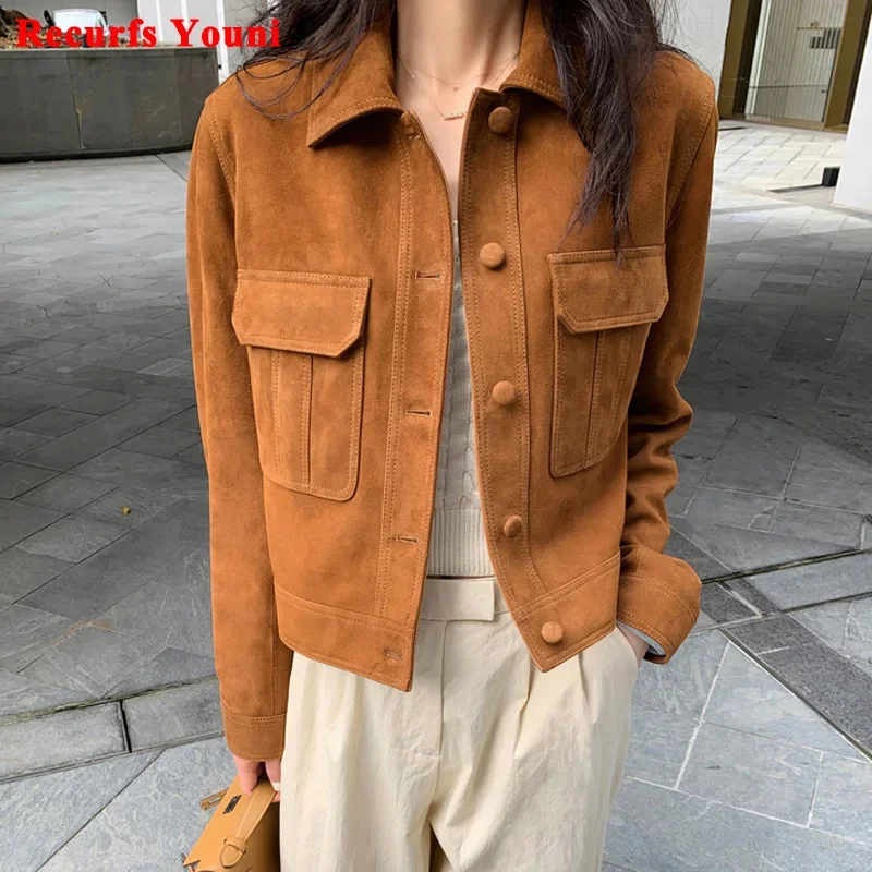 

Quality Classic Leather Jacket For Women 2024 Winter Cashmere Suede Coat Female Slimming Versatile Jaqueta Streetwear