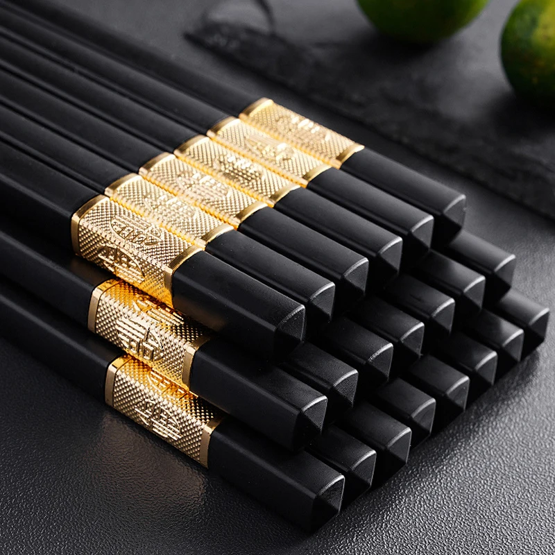 

BOLTIFY 10 Pairs 24cm Reusable Chopsticks Sushi Sticks Non-Slip Chopstick Korean Japanese Food Chinese Wood Chopsticks Set