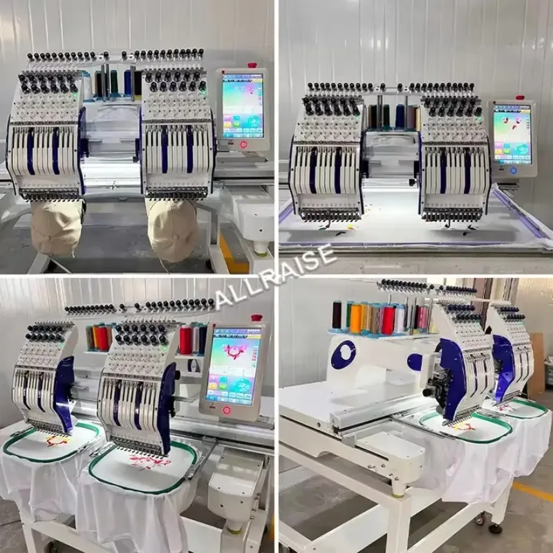 ماكينة تطريز خياطة الكمبيوتر برأسين بسعر المصنع 12/15 s ماكينة تطريز مسطحة للكمبيوتر