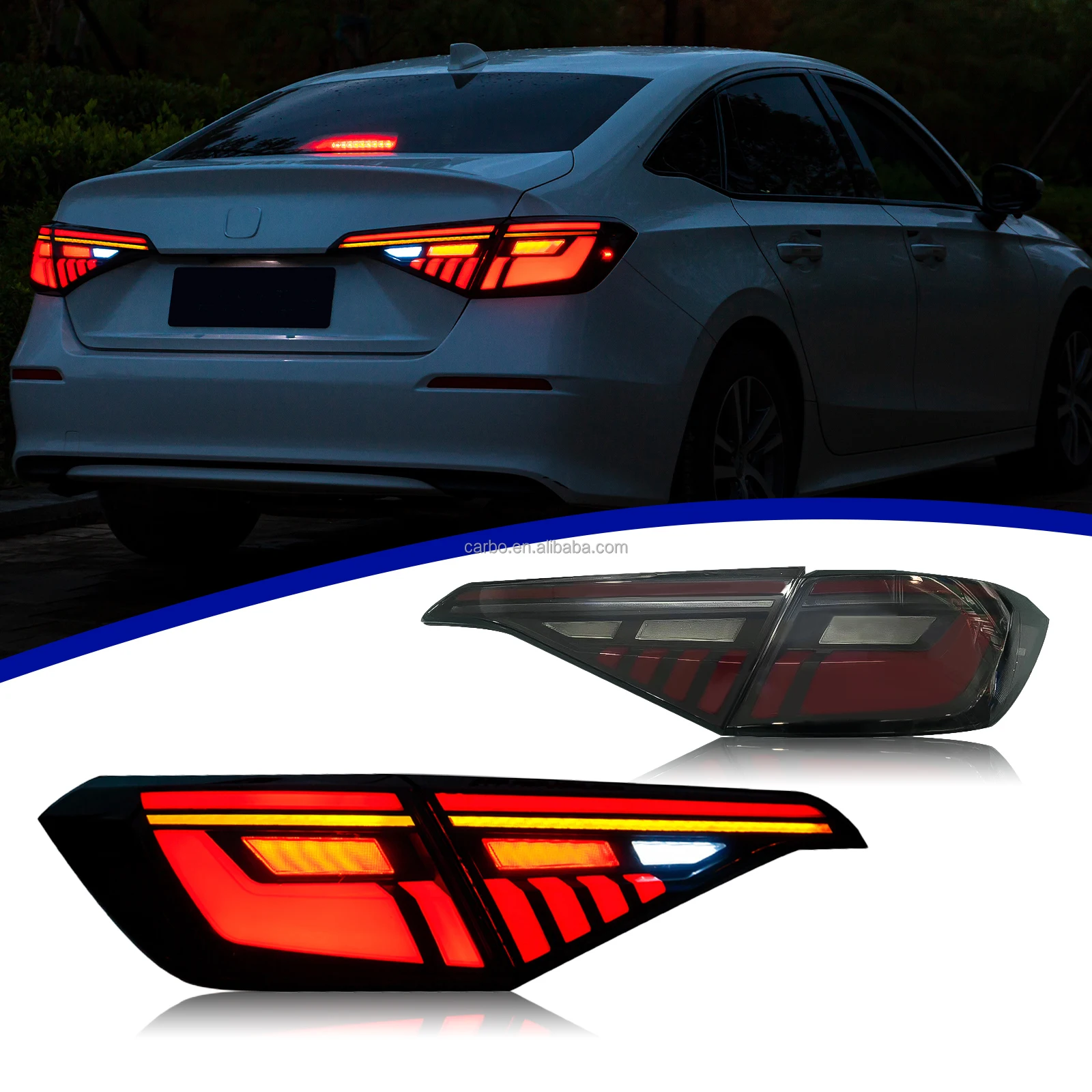 

Motion New Modified Car Sedan Led Tail Lights for Honda Civic 2022 Rear Lamp Assembly Tail Lamp with Turn signal Lamp
