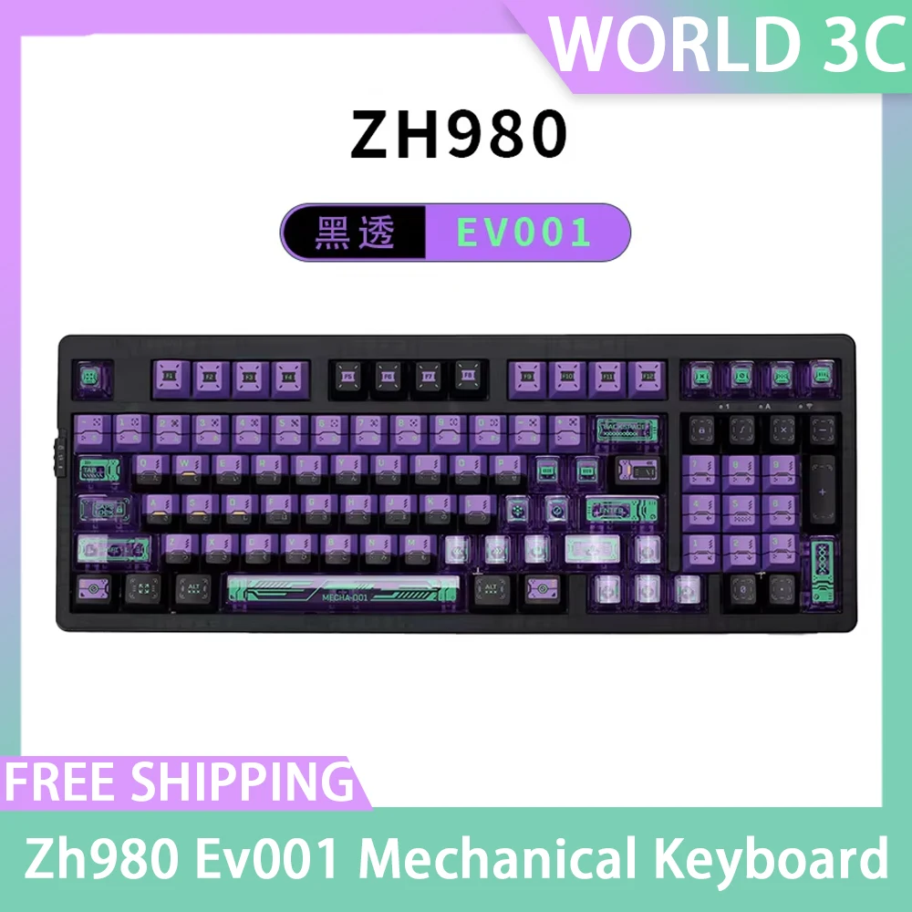 Zh980 Ev001 Mechanical Keyboard Three Mode Wireless 97key Rgb Long Endurance Gaming Keyboards Customize Pc Gamer Accessories