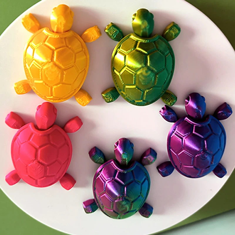 3D Printed Turtle Model Toys Multi-joint Ornament Realistic Animal Figures Simulation Desktop Decoration Crafts Miniatures