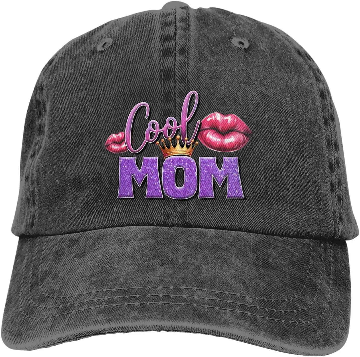 Cool Mama Flower Denim Baseball Cap Golf Dad Hat Adjustable Original Classic Low Profile Cotton Hat Men Women