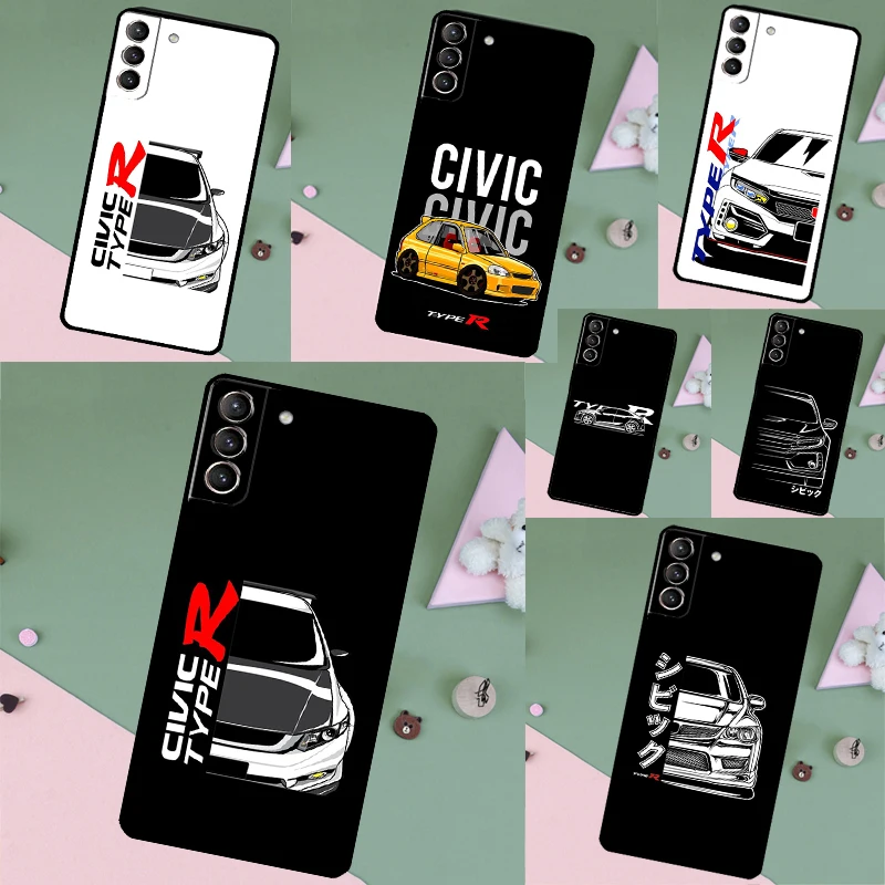 JDM Type R Civic Sport Car Case For Samsung Galaxy S26 Ultra S25 S24 S23 S21 S22 Ultra S10 S20 Plus S25 FE Phone Cover