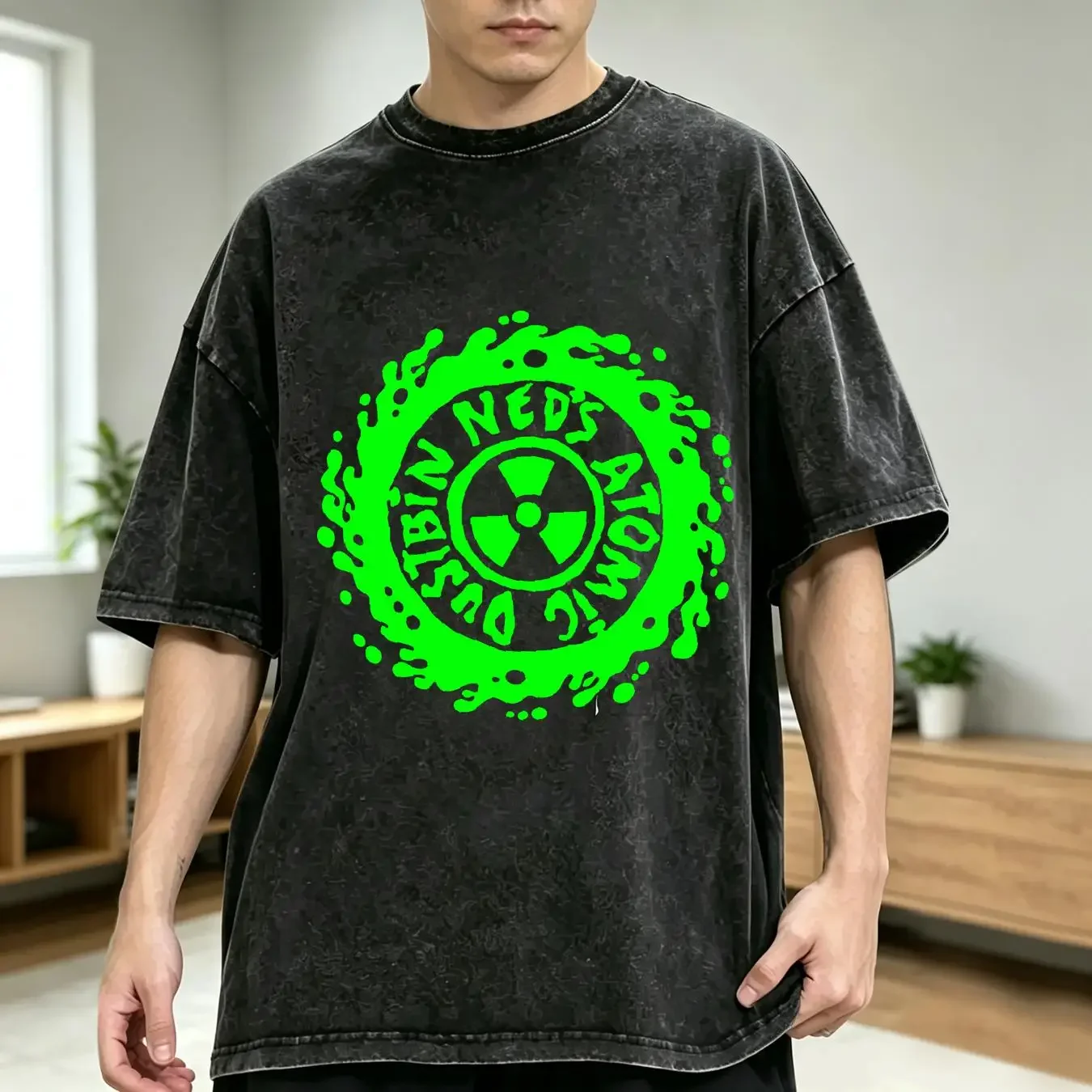 washed T Shirt Ned's Atomic Dustbin Grebo Pre shrunk hand screened 100 cotton long or short sleeves vintage Washed