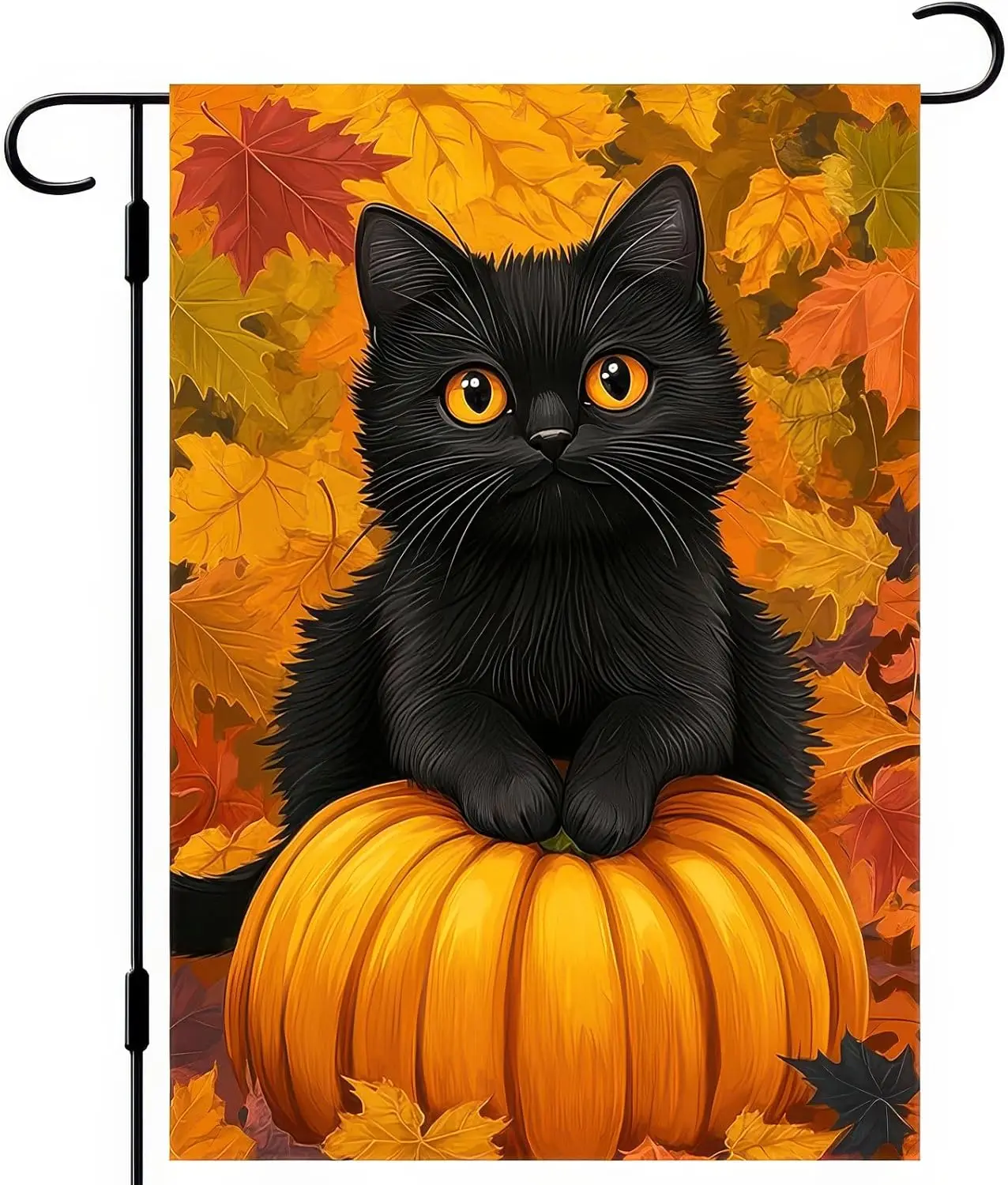 BlissYard Thanksgiving Fall Garden Flag 12x18 Inch Welcome Black Cat Pumpkin Outdoor Flag Double Sided Autumn Yard Banner Ma jjp