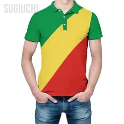 Unisex Polo Shirt Republic of Congo Flag 3D Print Man Polo Fashion Clothing Tracksuits Short Sleeves