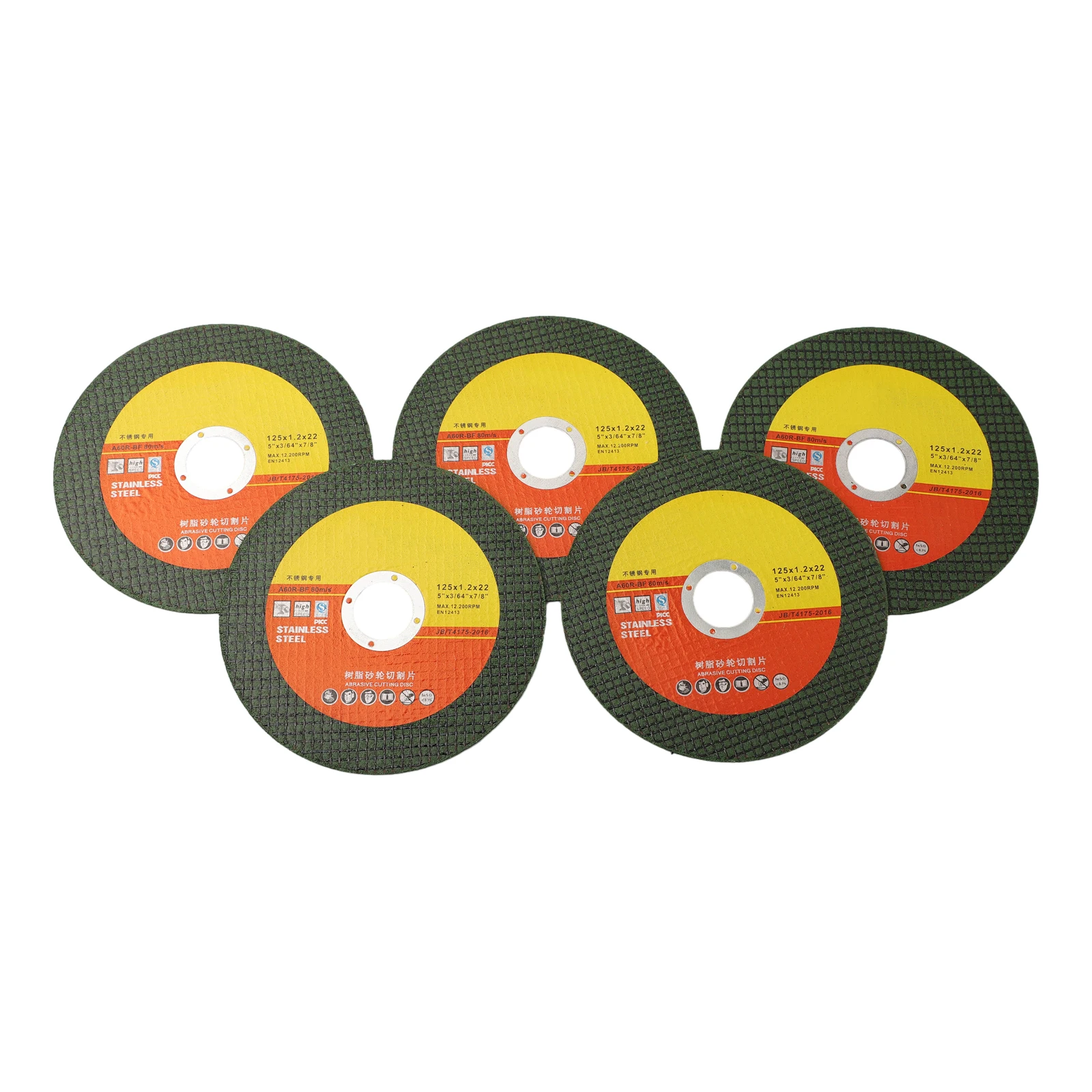 5pcs 5 Inch Resin Diamond Grinding Wheel Double Mesh 125*1.2*22mm For Grinding Carbide Tipped Lathe Bit Power Tool Accessories